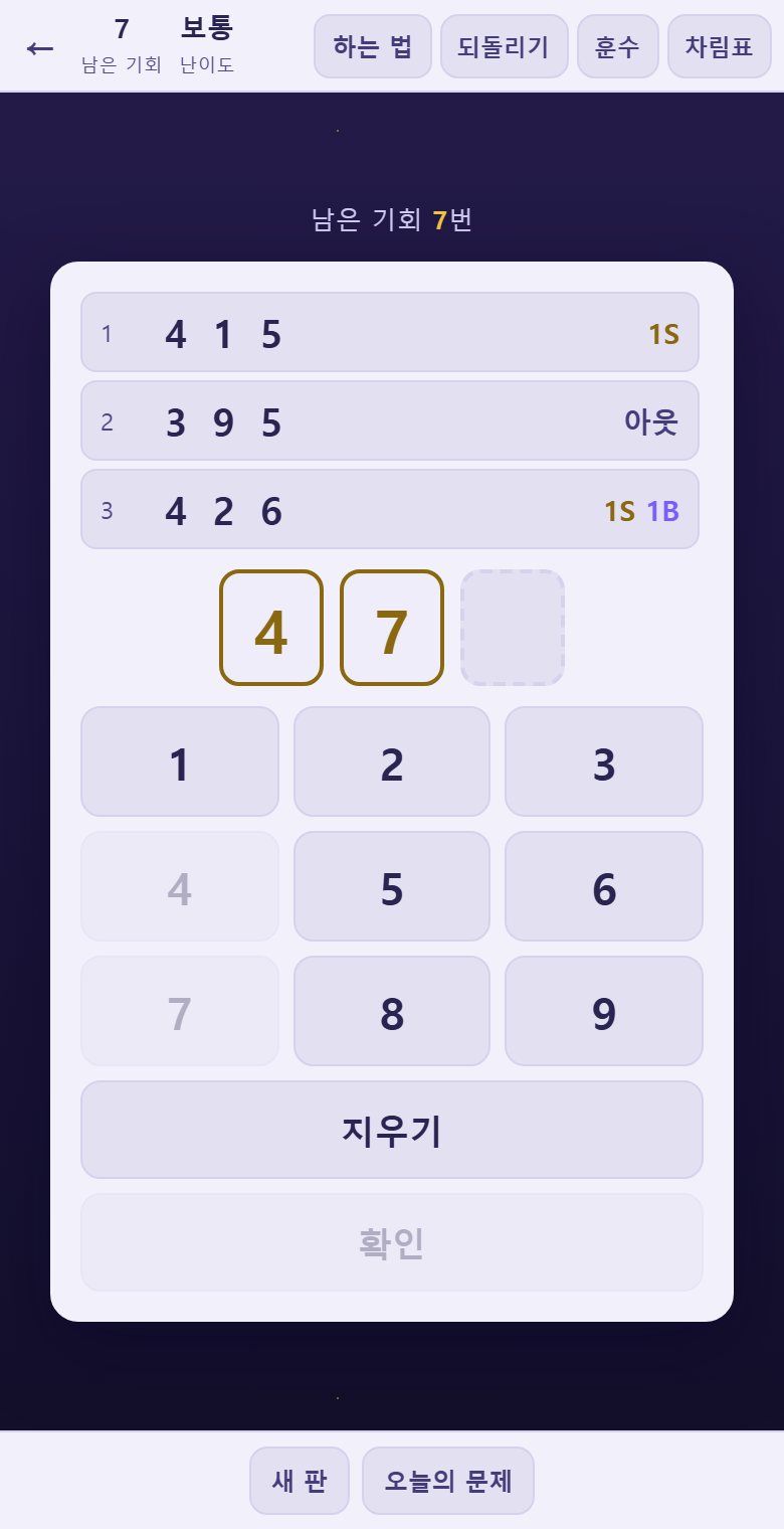 위에서부터 지난 부름, 지금 부르는 수, 숫자판입니다.