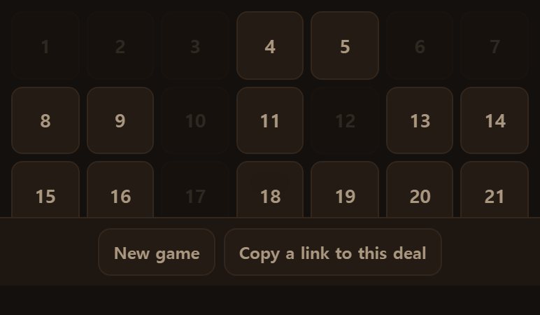 The keypad below. A number already called dims and cannot be called again.