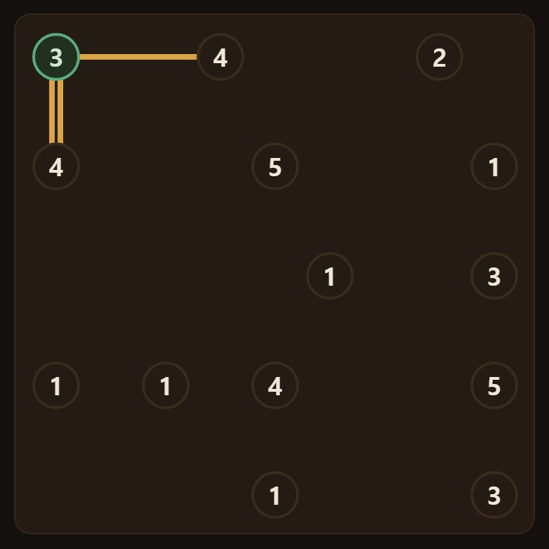 Tap between two islands: once for a single, twice for a double, three times to clear it.