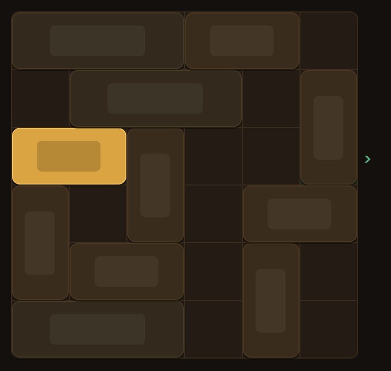 There are only a few empty squares. Deciding where to move those gaps is the whole puzzle.