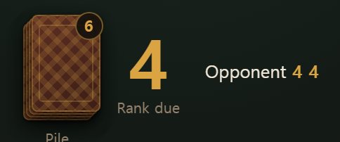 The rank due shows in the middle, stepping round A, 2, 3 and on.