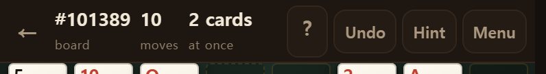 The “at once” number at the top says how many cards you can move in one go.