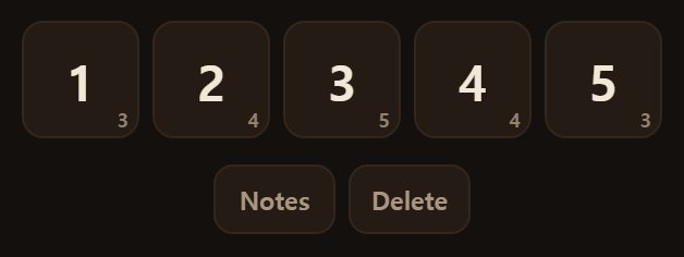 Pick a square, then tap a number here. Each shows in small type how many are left.