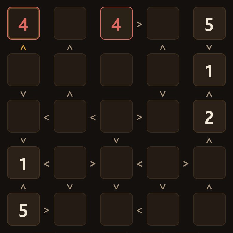 Break a rule and both squares turn red. You know the moment you enter it.