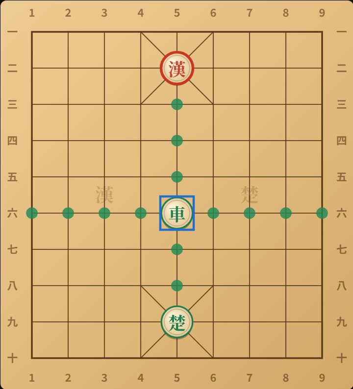 A Chariot is picked. It runs across and down until something blocks it.