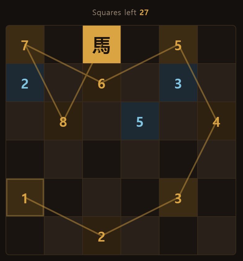 On Easy each blue square shows how many ways lead on from it. Take the smallest first.
