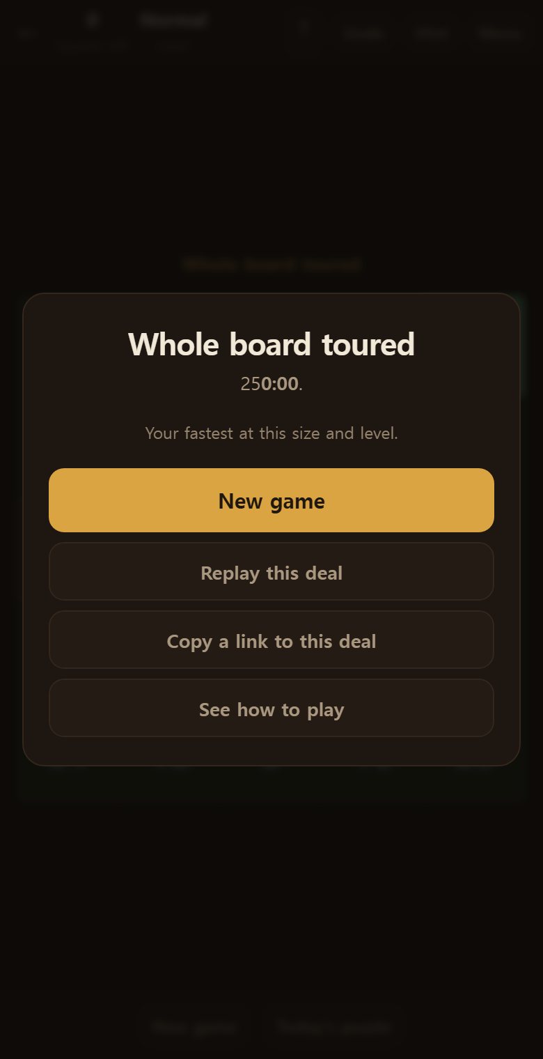 Finish the tour and a copy-link button appears. Anyone who opens it gets the same board.