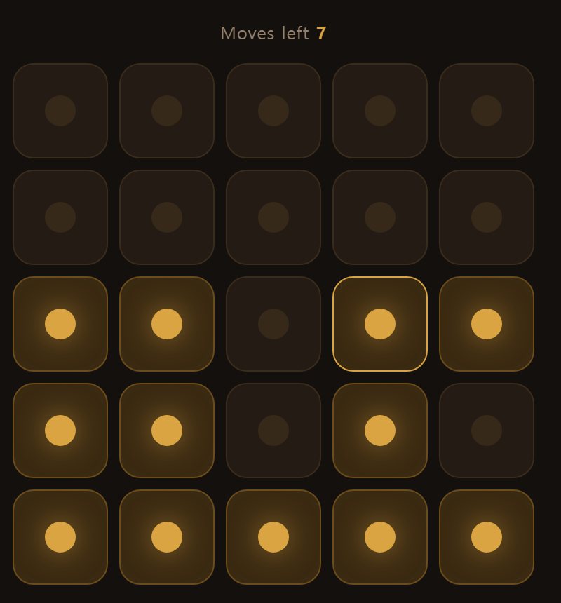 Chasing done as far as the second row. The top two rows are dark.