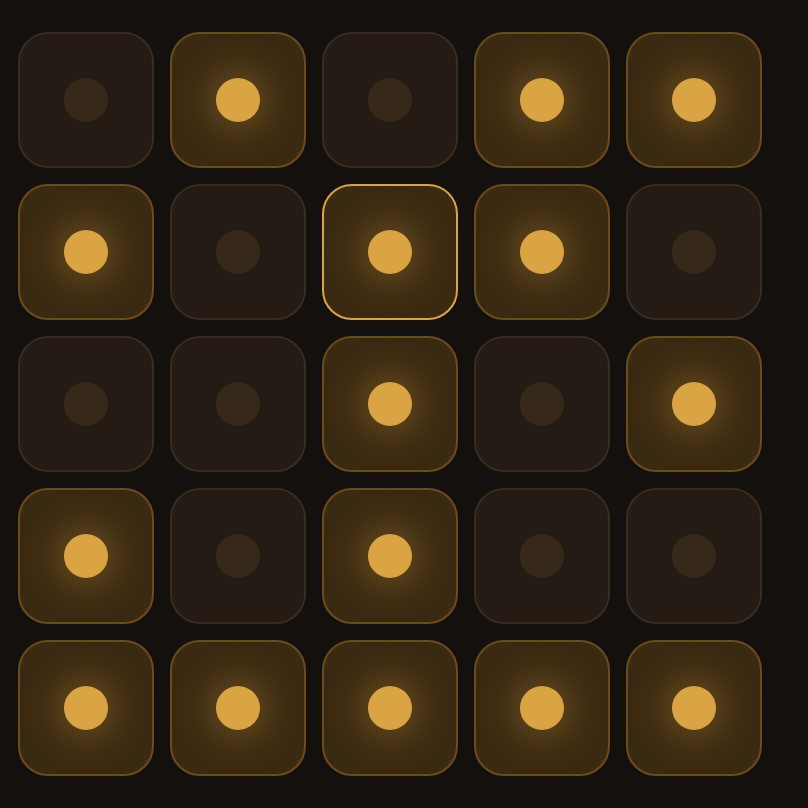 Tap the same square twice and the board is back as it was — only your tap count went up by two.