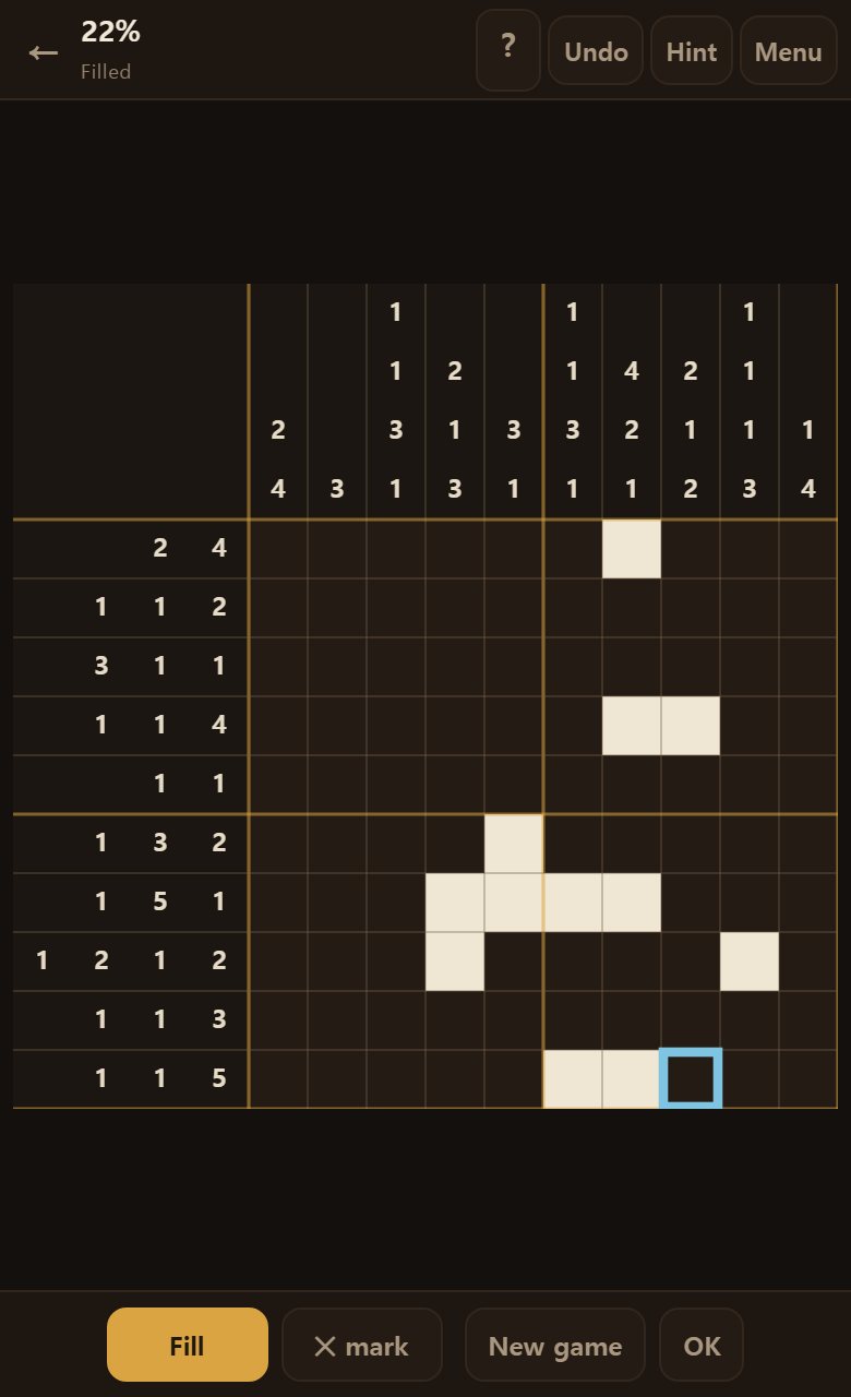 Hint points at one square the rules already settle from what is showing.