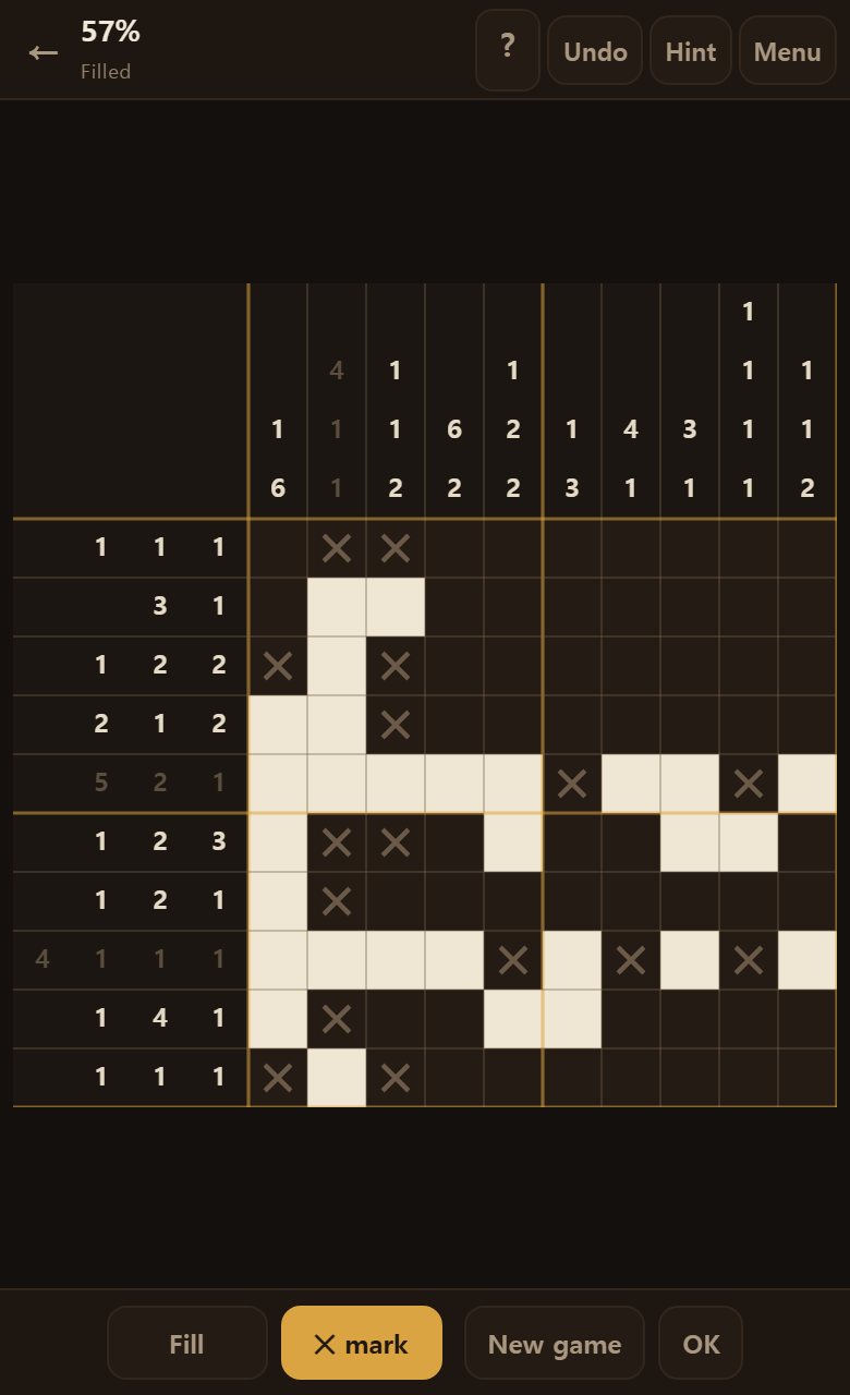 An ✕ is your own note that a square stays empty. It is not part of the answer.