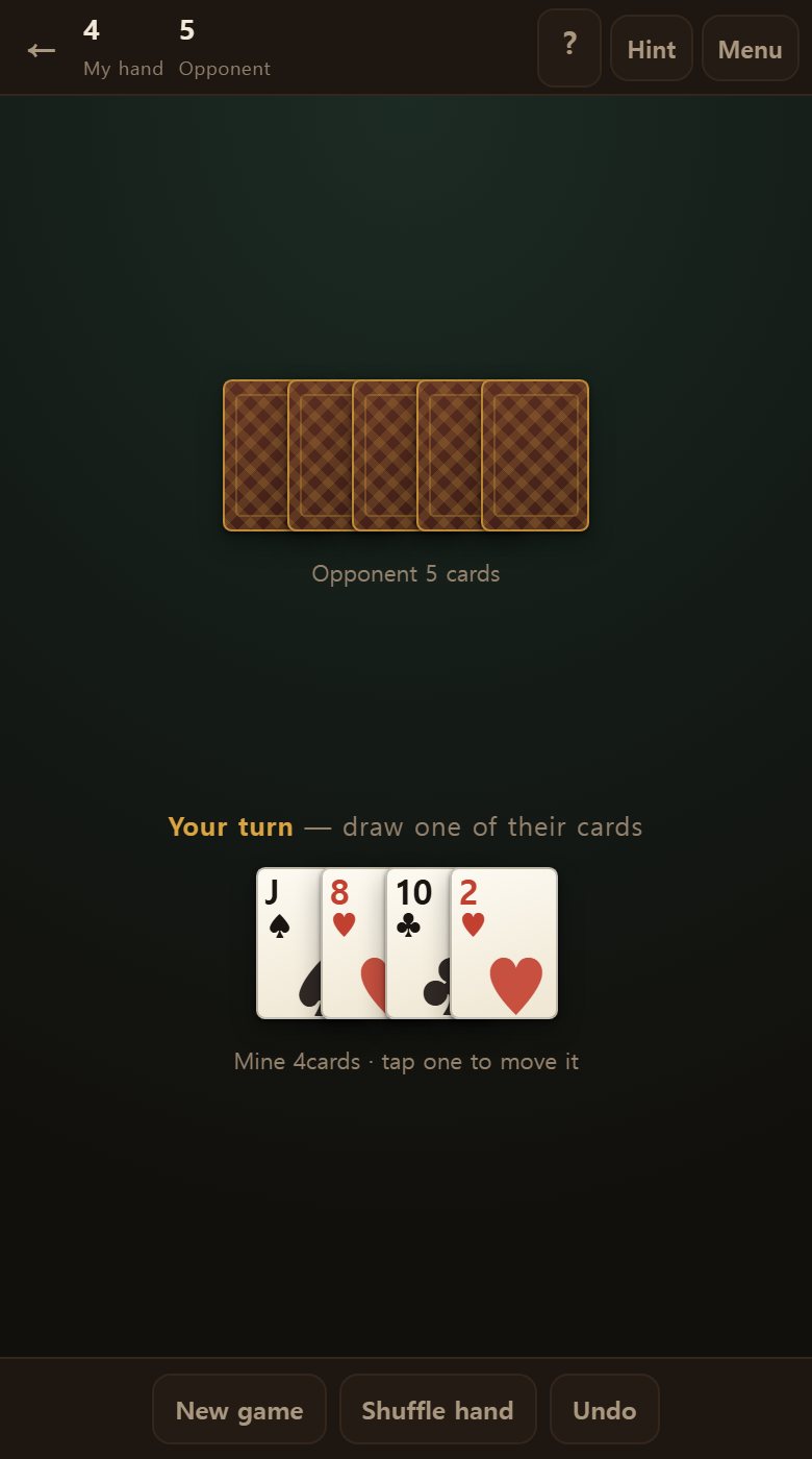 The smaller the hands get, the more a draw becomes a gamble. Pass the odd card on before then.