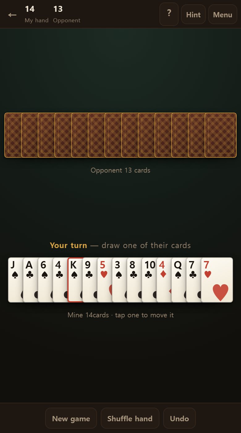 After shuffling your hand. They can no longer follow where the card they just gave you went.