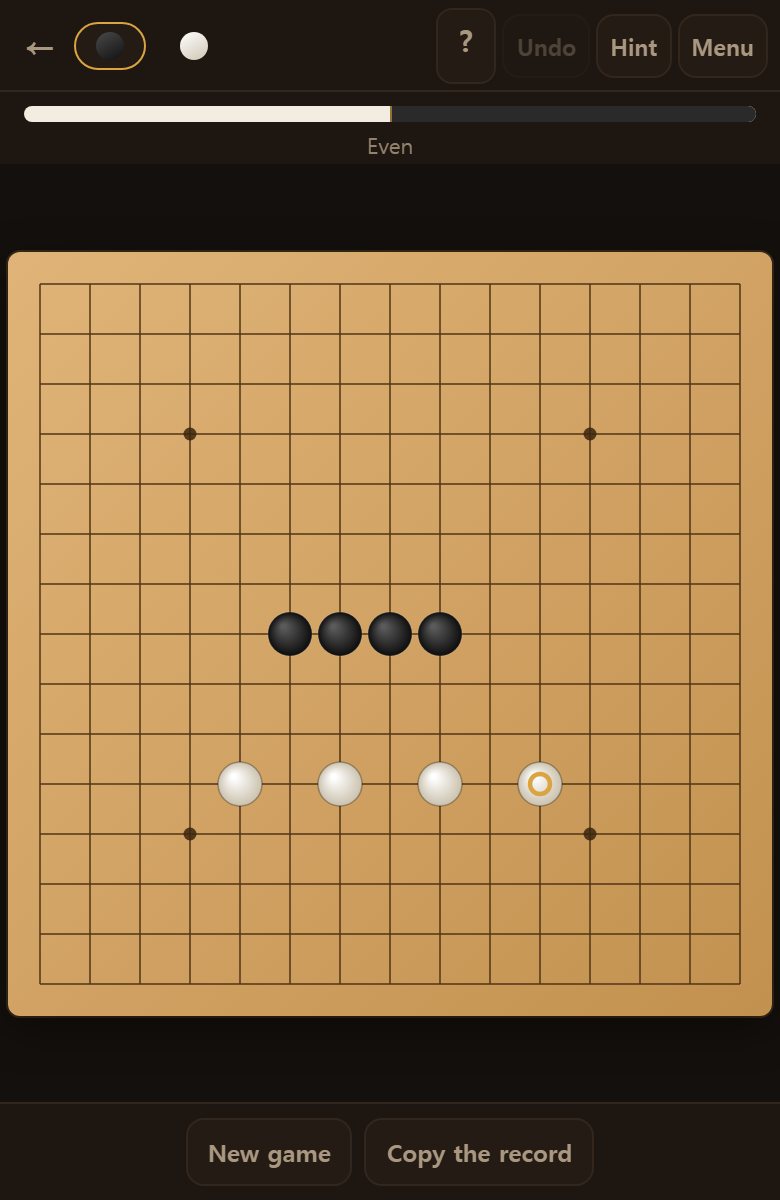 An open four. Block either end and five comes at the other, so it can no longer be stopped.
