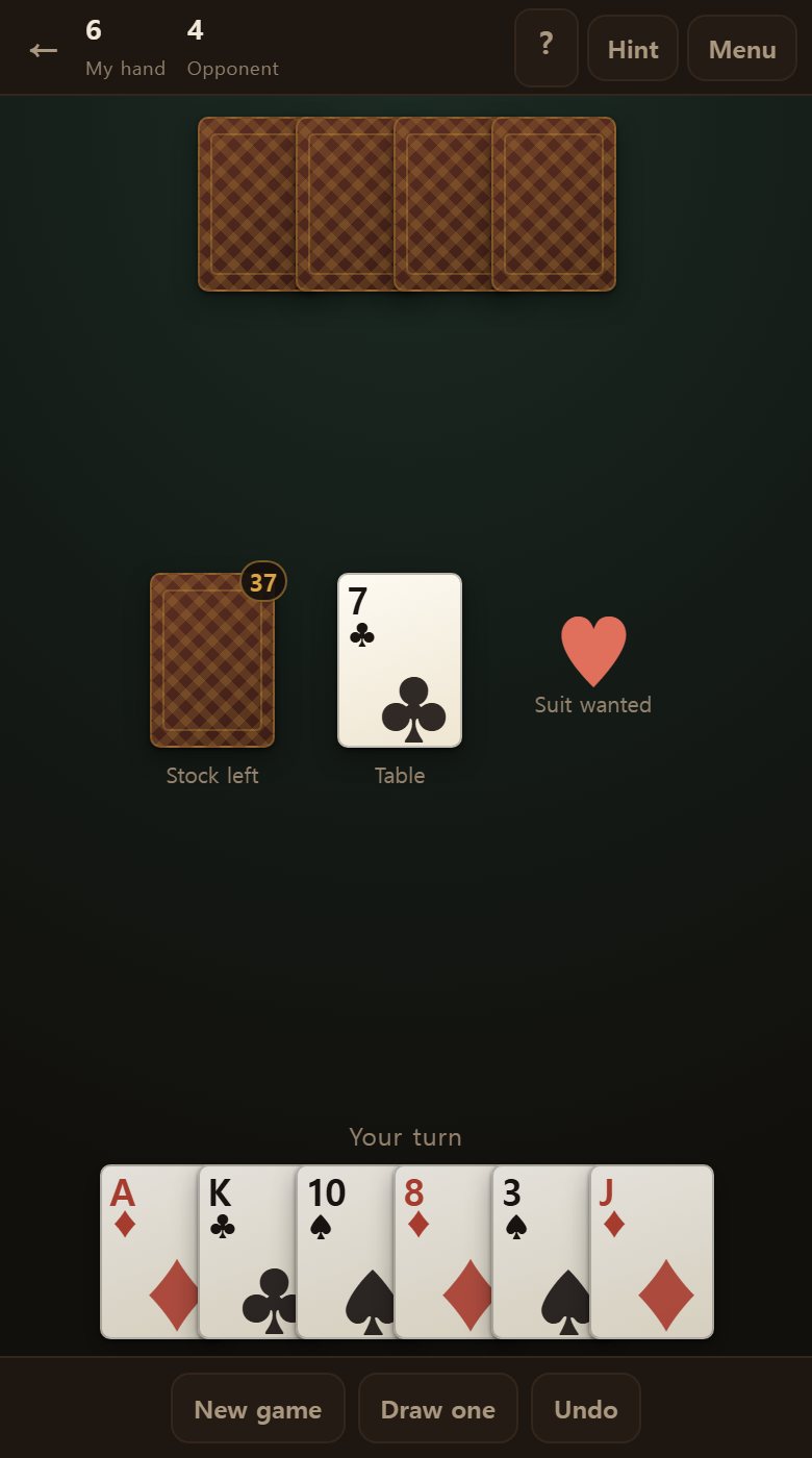 After an undo. Your card and their reply are taken back together.