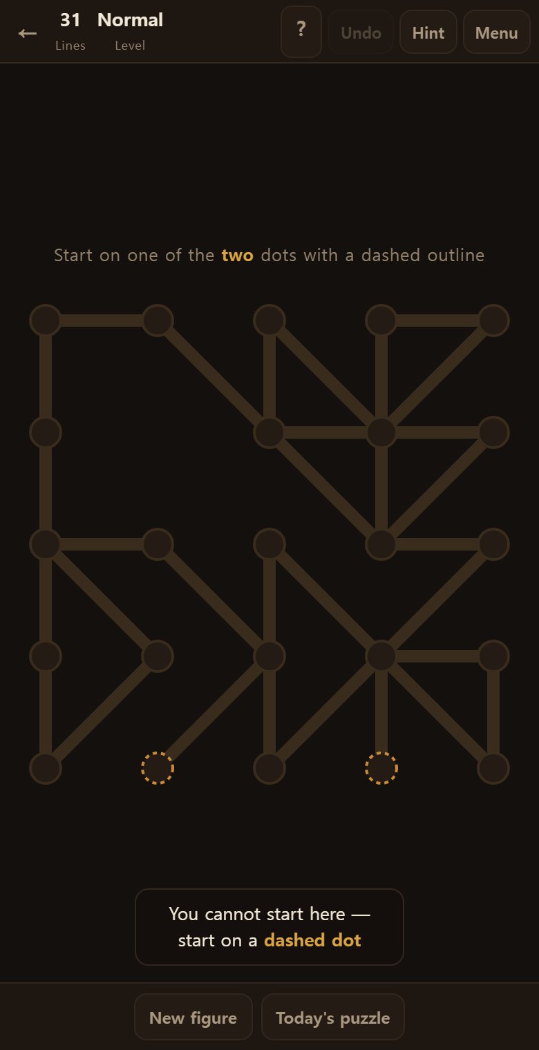 Start anywhere but an odd dot and it is refused.