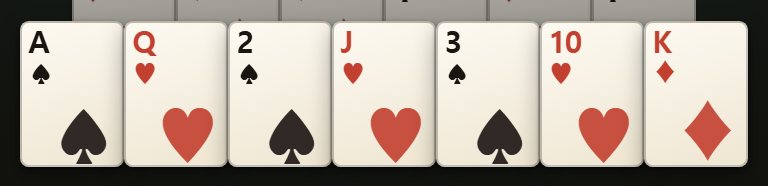 Each of these pairs adds up to 13. The K at the end is 13 on its own.