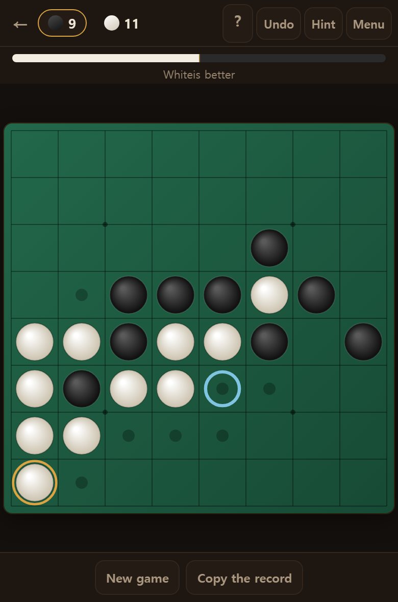 Hint points at a good square to play.
