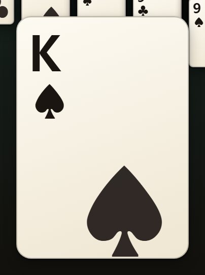 A single card: rank at the top left, suit below it, and a large suit mark at the bottom right.