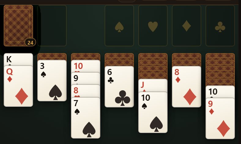 Send a 6 up and you lose a card that could have gone on a 7 below. Hold everything back but the aces and twos.