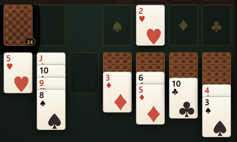 Cards already running in alternating colours move as one block. Take the top and the rest follow.