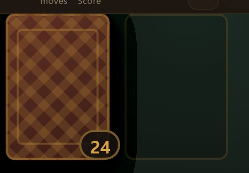 The stock is at the top left. Tap it and one card turns over beside it. The badge counts what is left.