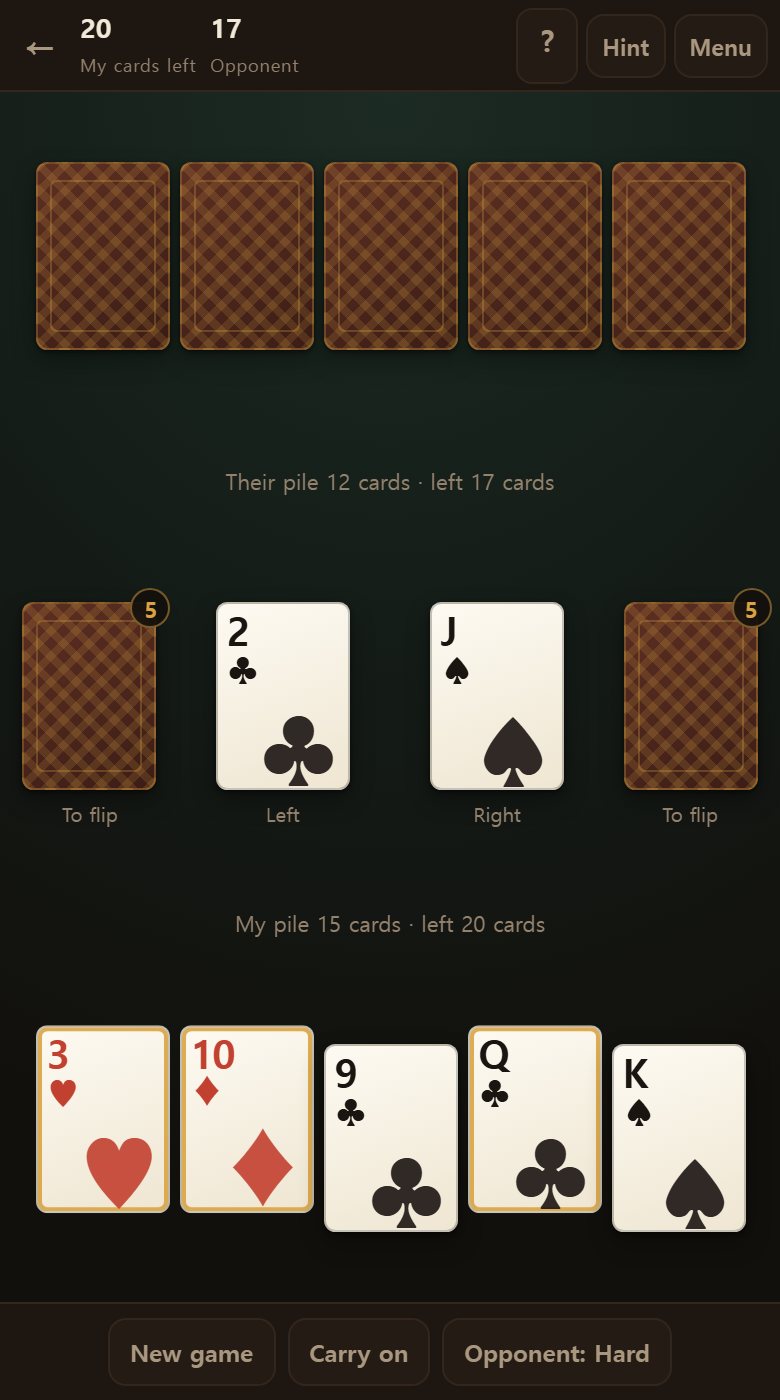 The button at the top sets how fast their hand is. The rules do not change — only their reaction time.