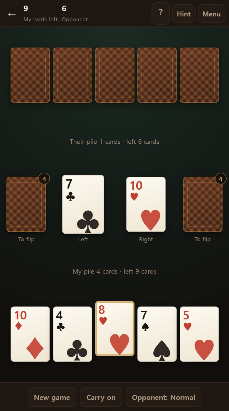 A position where neither side can play. This is when fresh cards come off the flip piles.