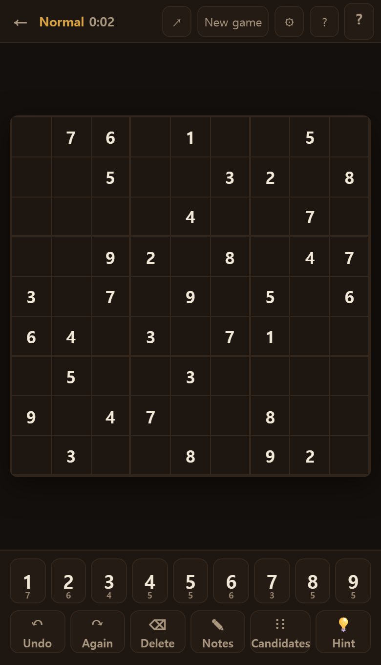 A fresh board. The heavy lines mark out the 3x3 boxes.