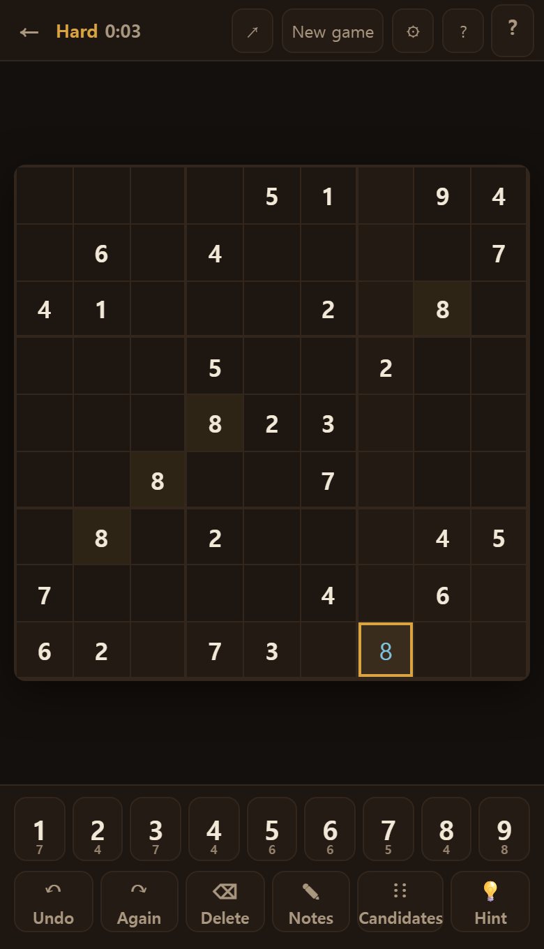 Hint never hands you the answer. It points at one square you can be sure of, and why.