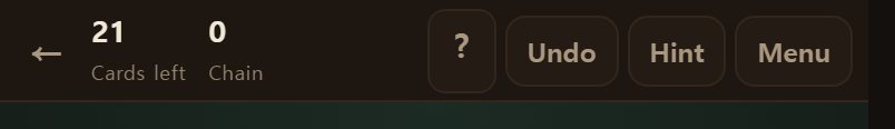 The chain counter at the top. Turn one card from the stock and it goes back to 0.