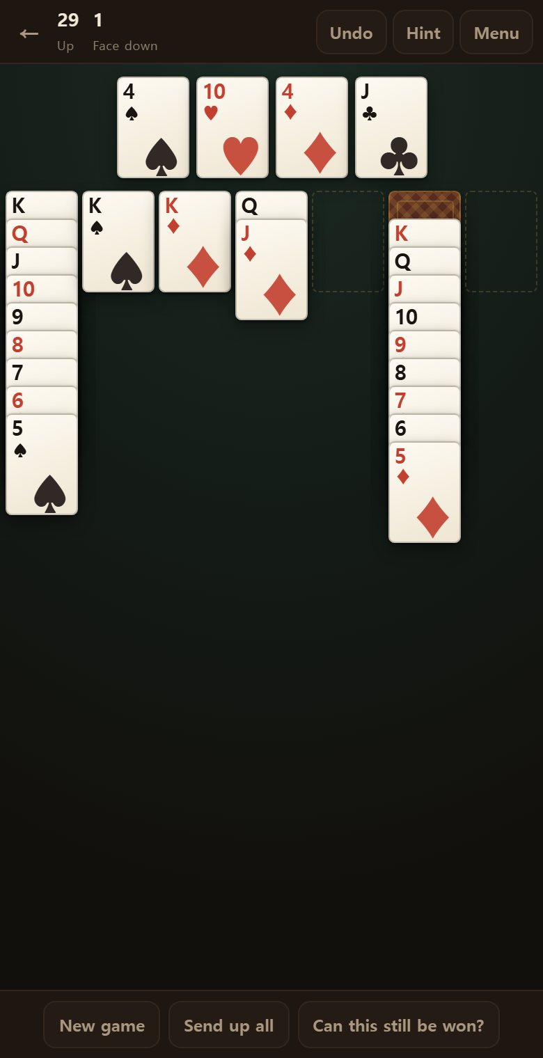 An empty column. Only a K may go there.