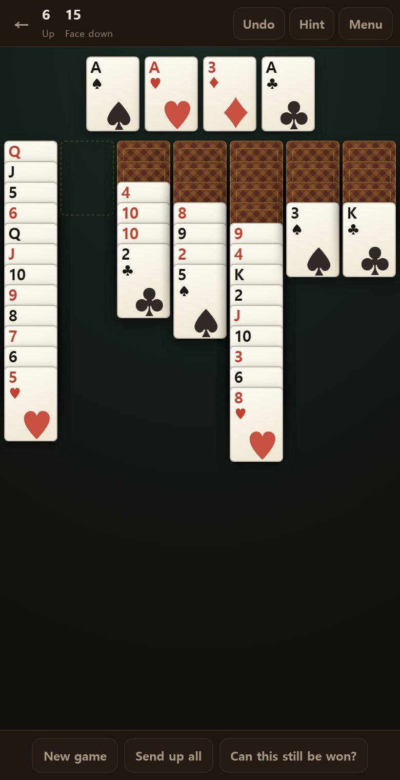 After an undo. Any card that turned over by itself turns back too.