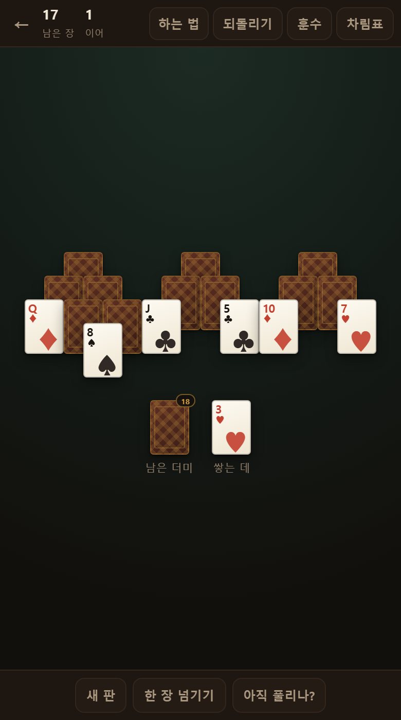 K 다음에 A, A 다음에 K 로 이어집니다. 숫자가 시계처럼 한 바퀴 돕니다.